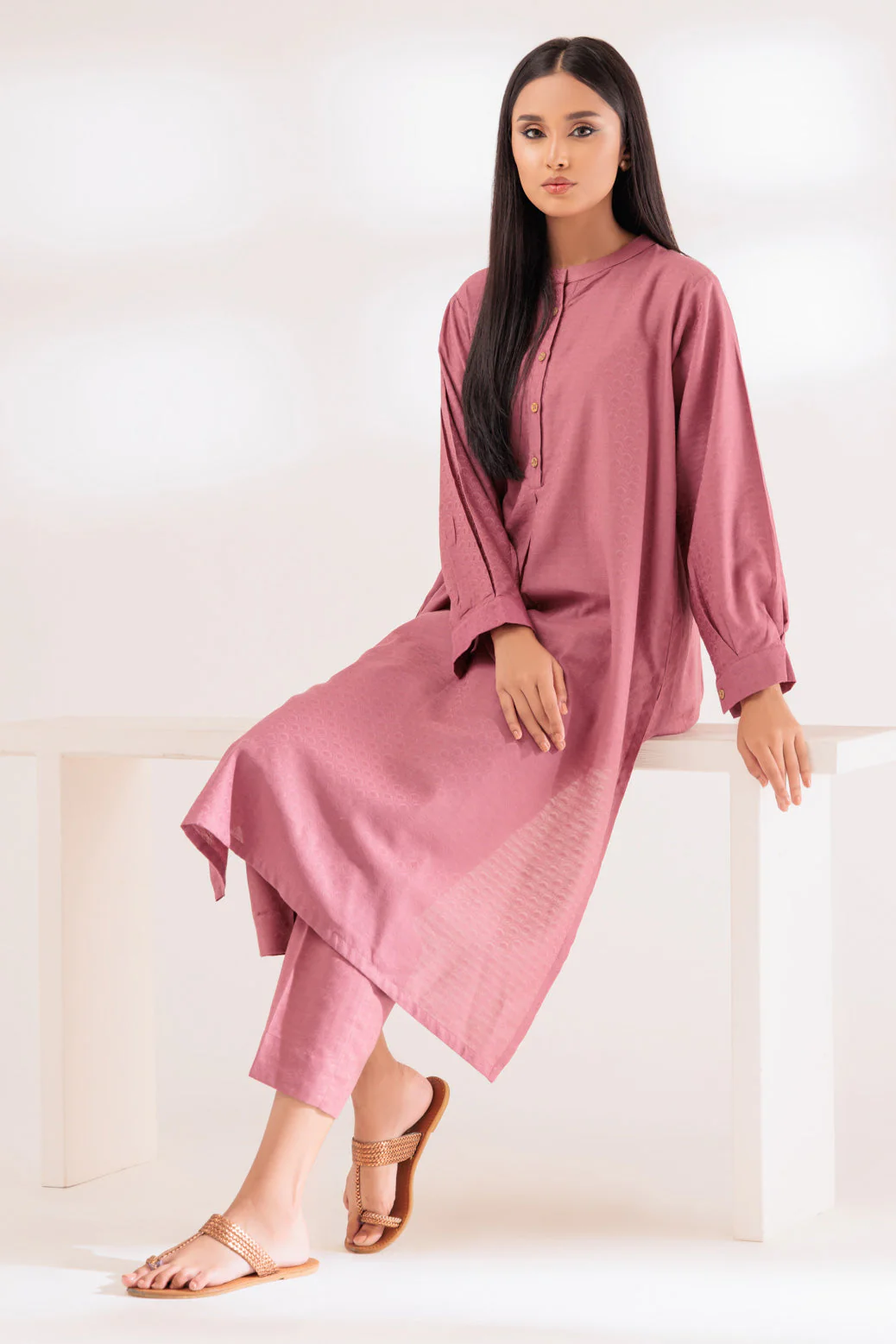 T-PINK-JACQAURD-2 PIECE (BSSS232P09) - Image 3