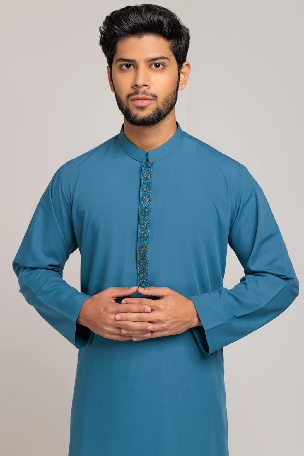 TEAL-BLENDED-KURTA SHALWAR (KSRS23-035) - Image 2