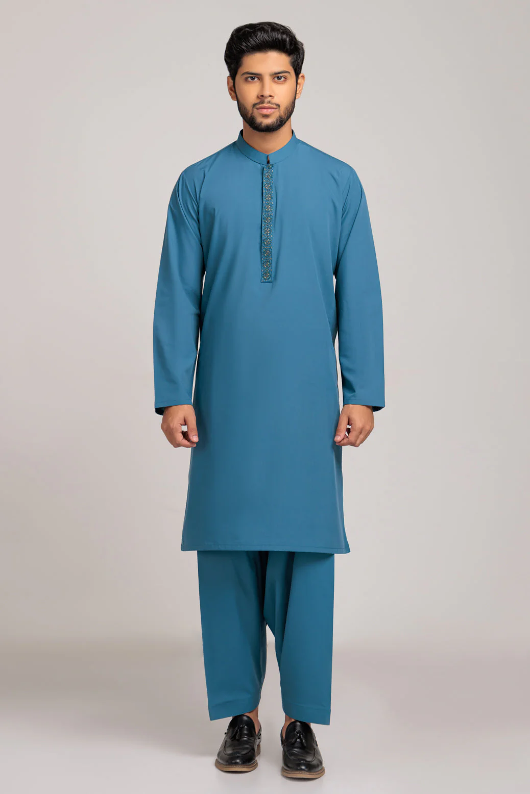 TEAL-BLENDED-KURTA SHALWAR (KSRS23-035) - Image 3