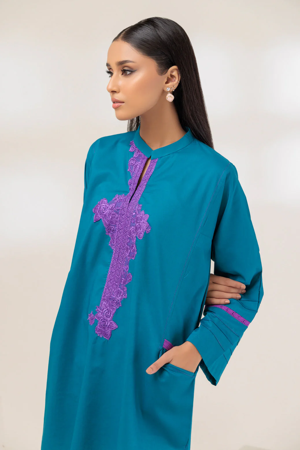 TEAL-CAMBRIC-1 PIECE (BSRS231P02) - Image 2