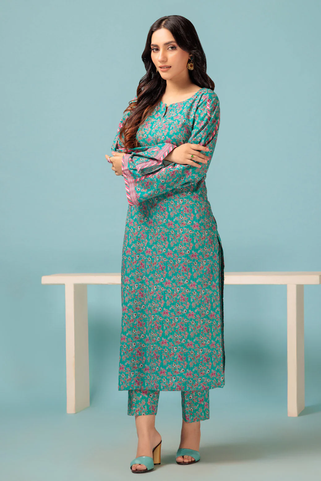 TEAL-CAMBRIC-2 PIECE (BSAS232P38) - Image 3