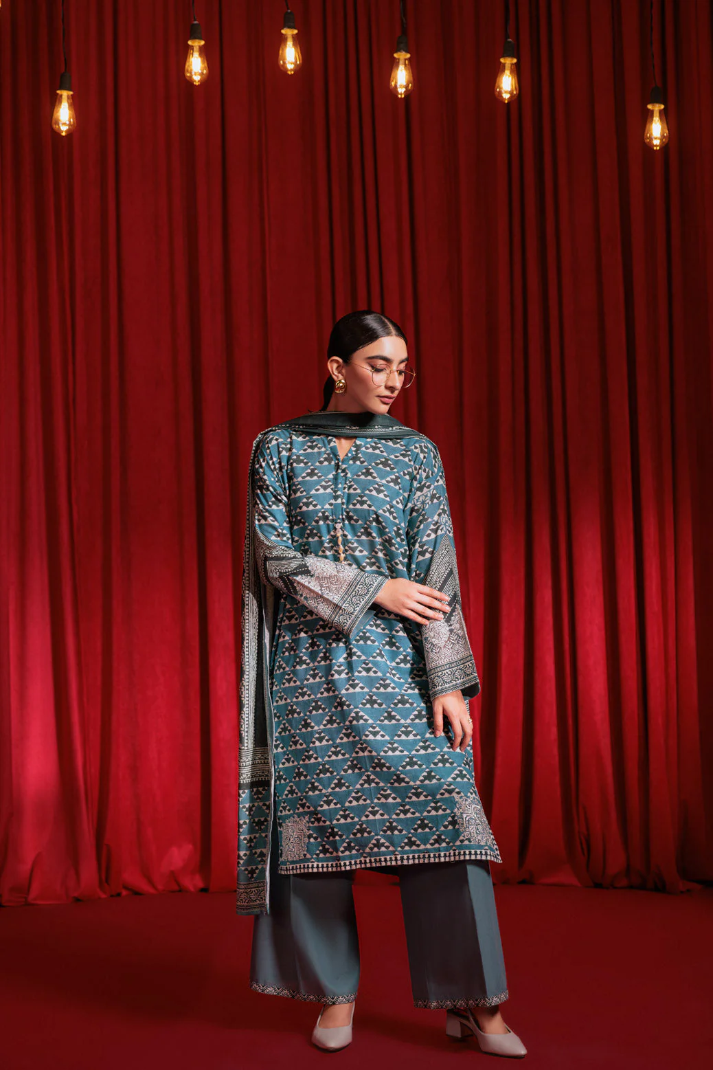 TEAL-COTTON DOUBLE-3 PIECE (WS6243P05) - Image 3