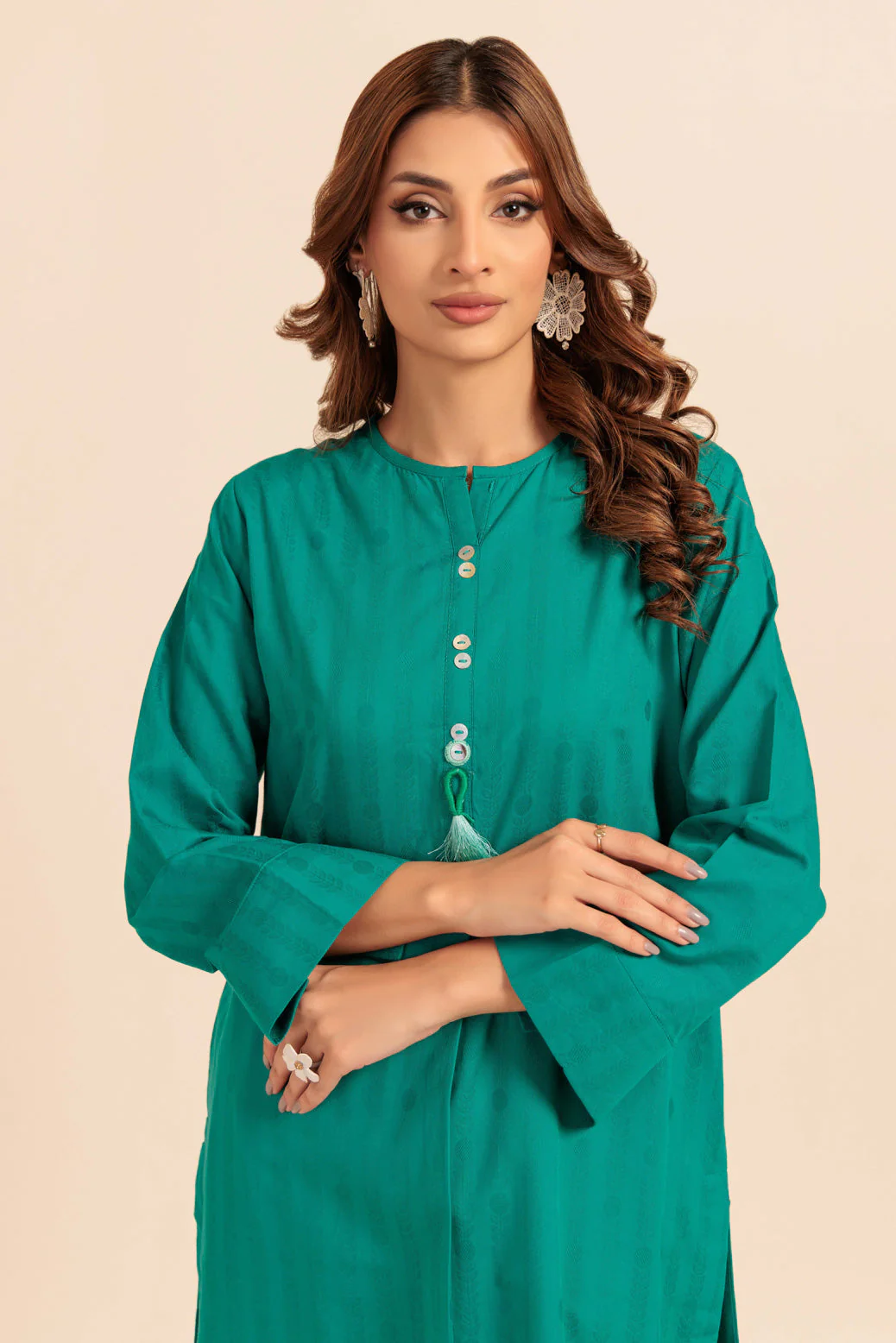 TEAL-JACQUARD-1 PIECE (PWS1241P06) - Image 3