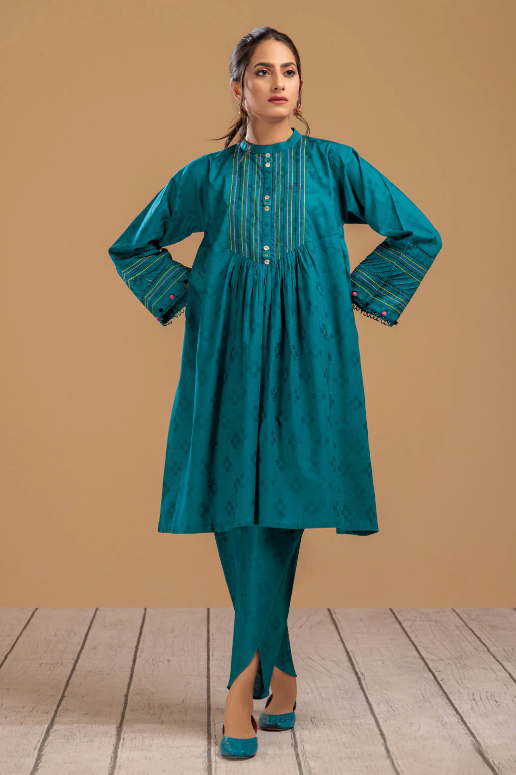 TEAL-JACQUARD-2 PIECE (SAS232P21) - Image 2