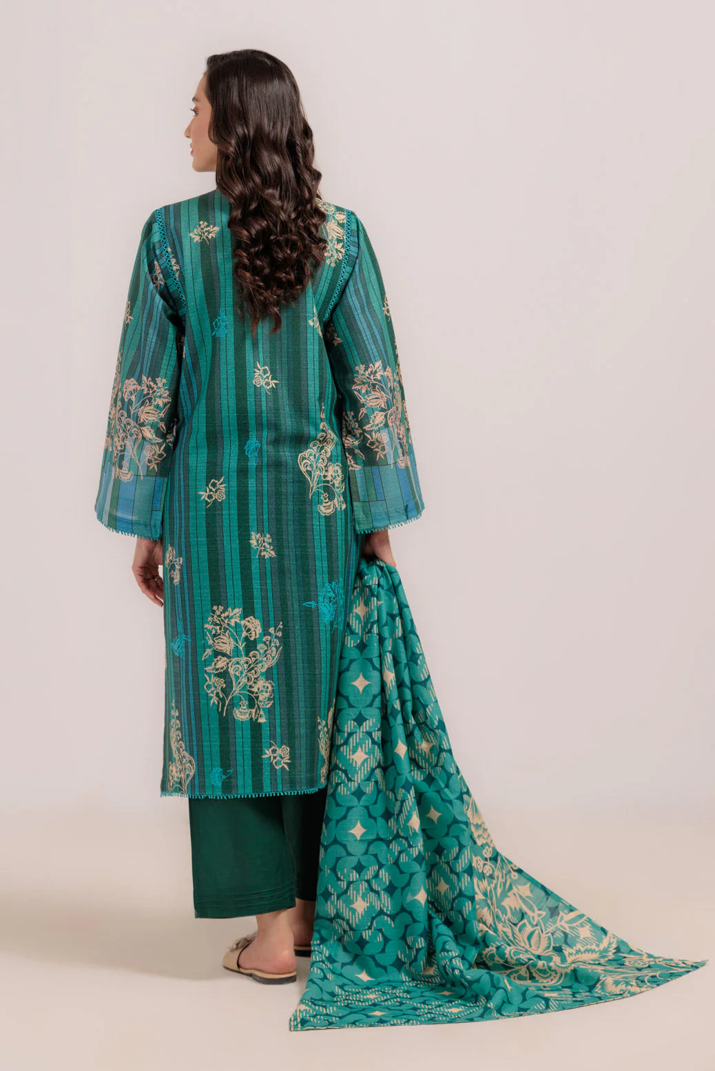 TEAL-KHADDAR-3 PIECE (WS6243P55) - Image 3