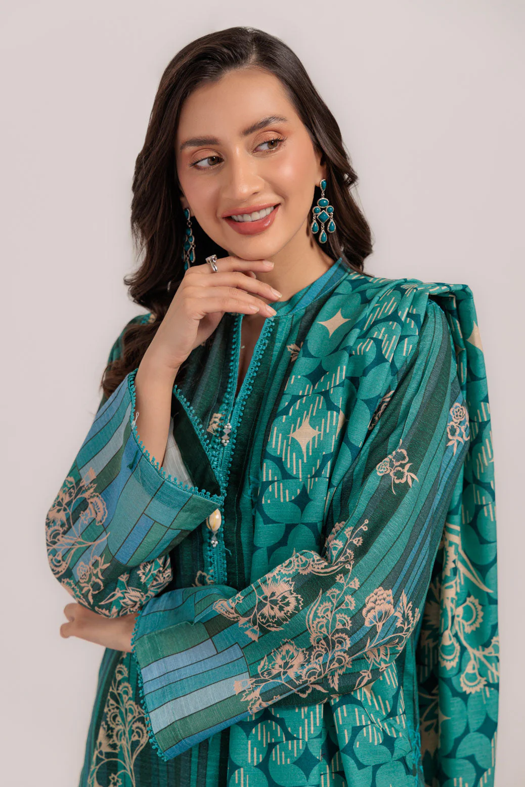 TEAL-KHADDAR-3 PIECE (WS6243P55) - Image 5