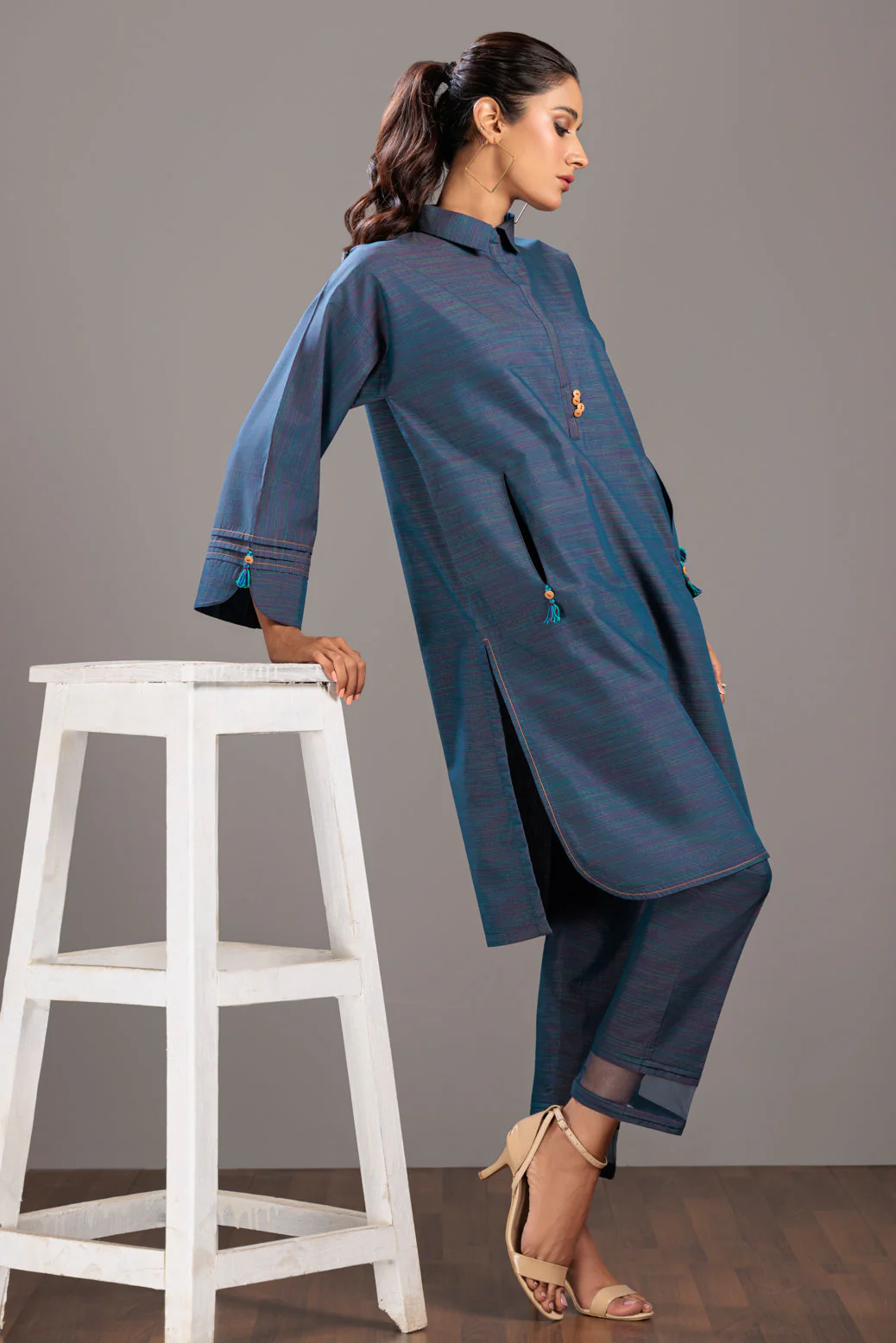 TEAL-SPACE DYED-2 PIECE (SAS232P11) - Image 3