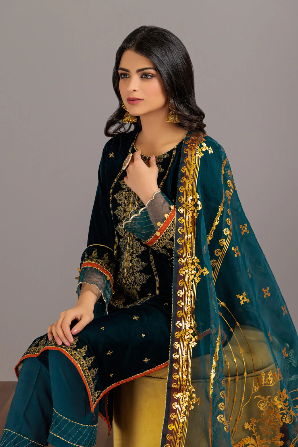 TEAL-VELVET-3 PIECE (WSS223P121) - Image 3