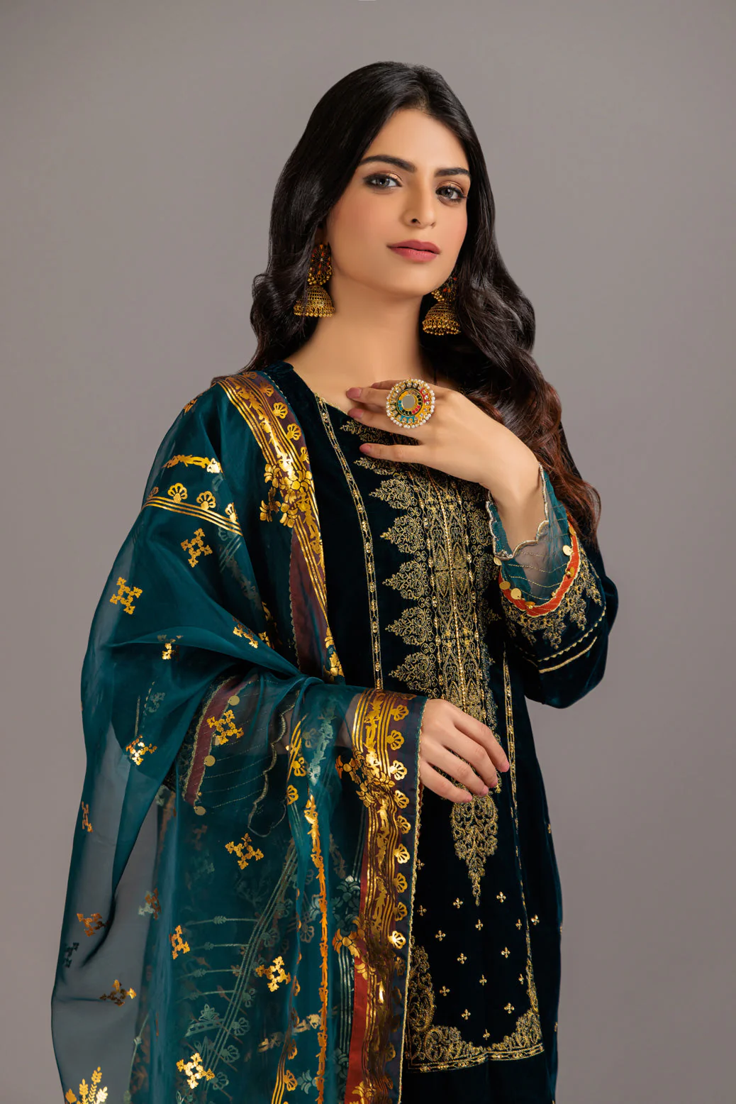 TEAL-VELVET-3 PIECE (WSS223P121) - Image 4