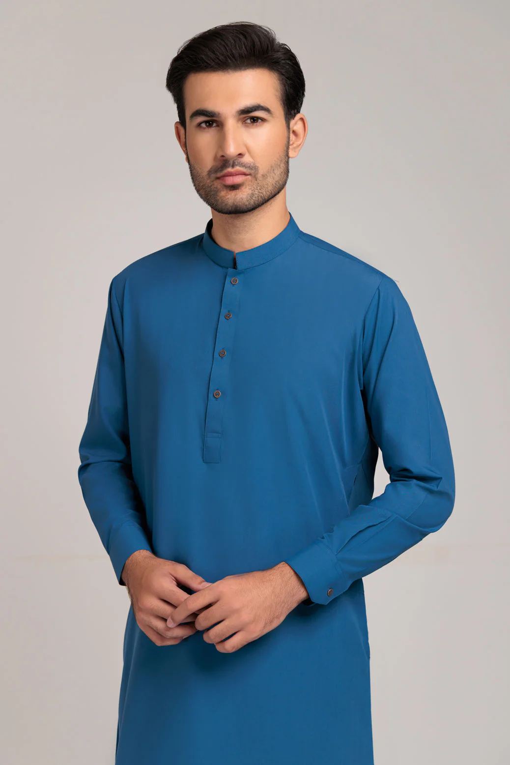 U-BLUE-BLENDED-KURTA PAJAMA TROUSER (KSS23-017) - Image 2