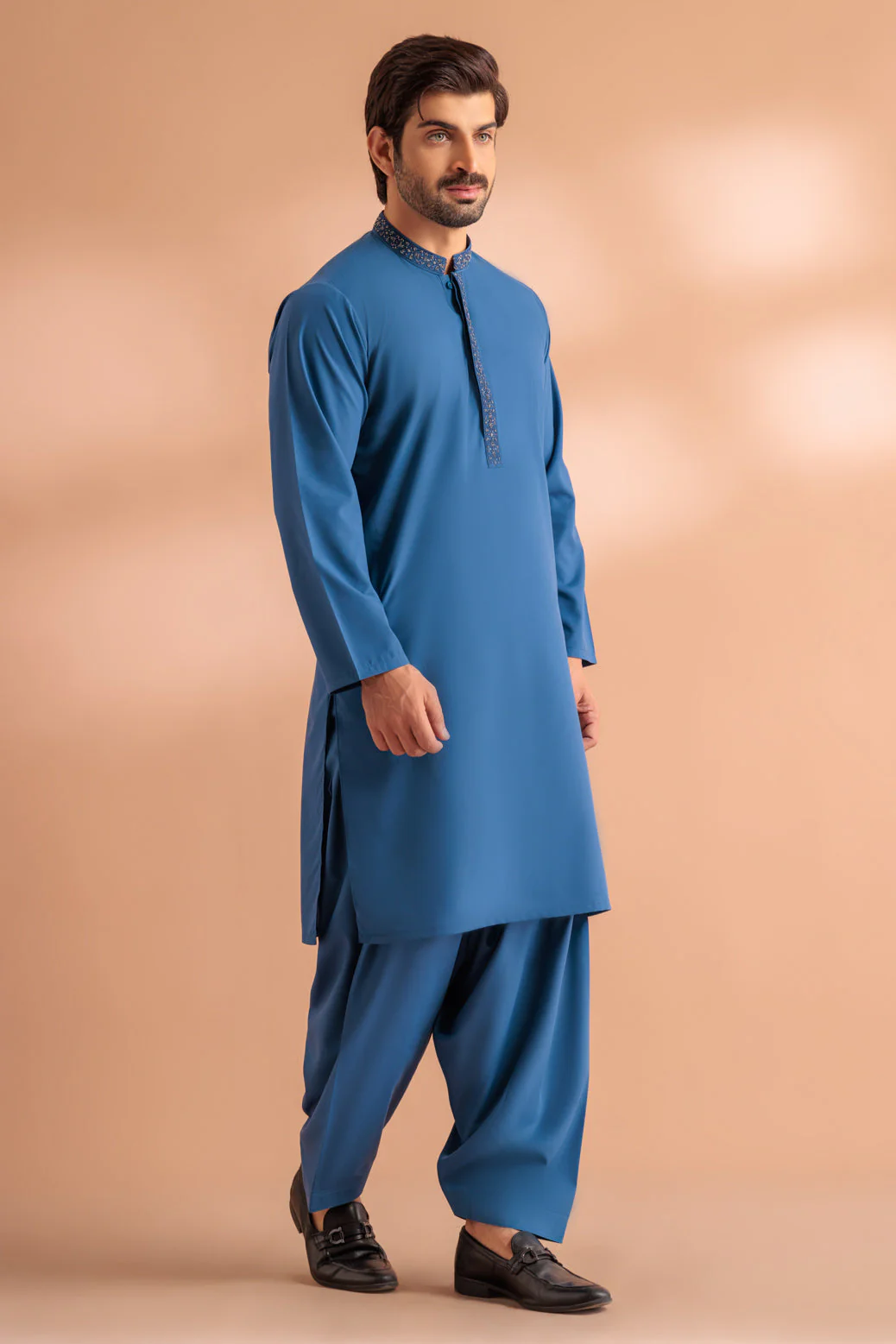 U-BLUE-BLENDED-KURTA SHALWAR - (KSRS24-002) - Image 2