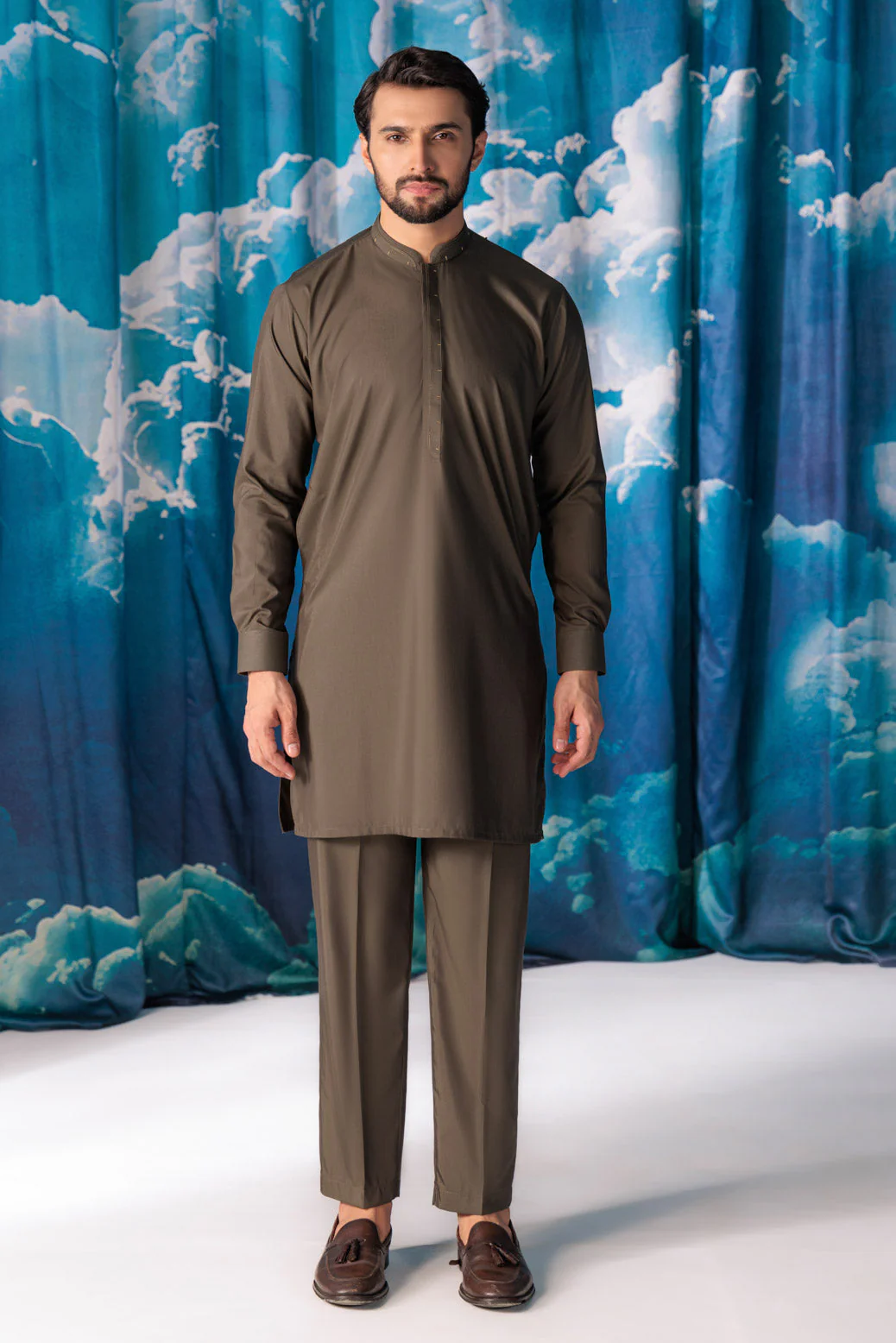 V-GREEN-BLENDED-KURTA TROUSER - (KSW24-006) - Image 2