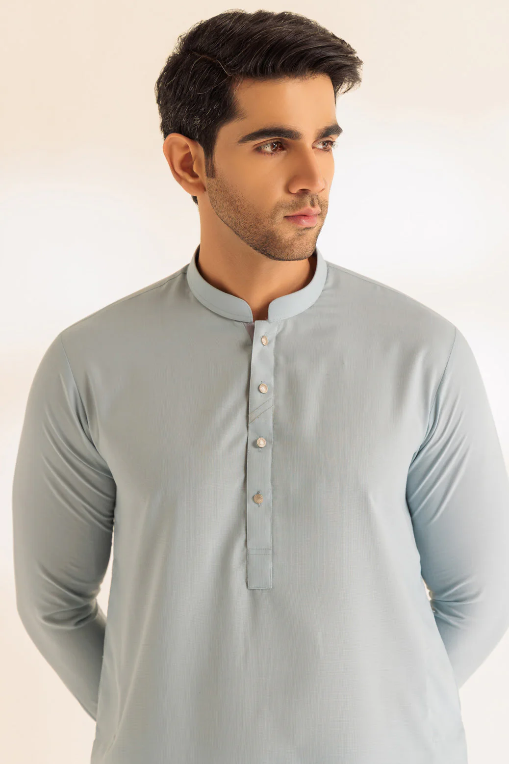V-GREY-BLENDED-KURTA PAJAMA TROUSER - (KSS24-039) - Image 2