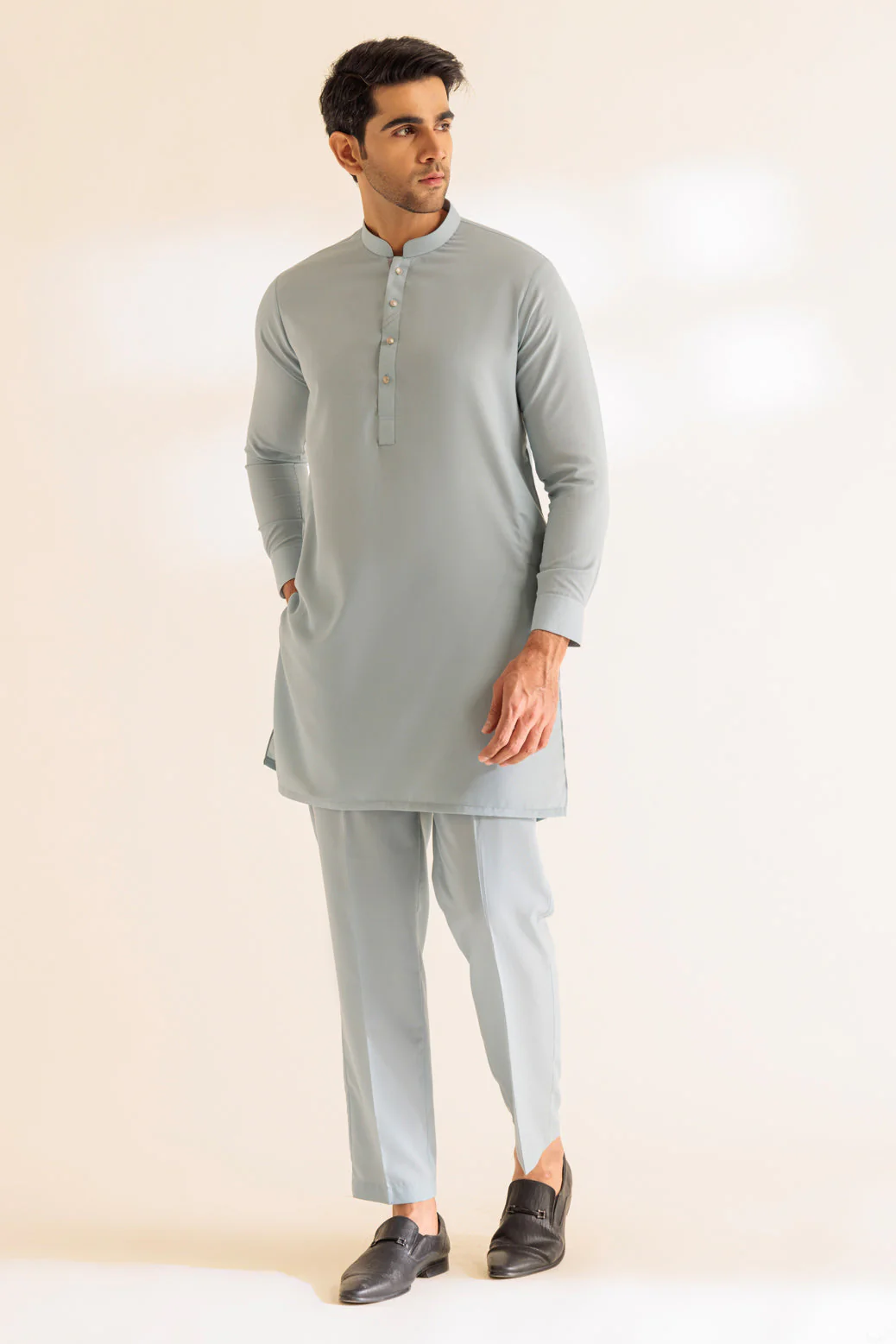 V-GREY-BLENDED-KURTA PAJAMA TROUSER - (KSS24-039) - Image 3