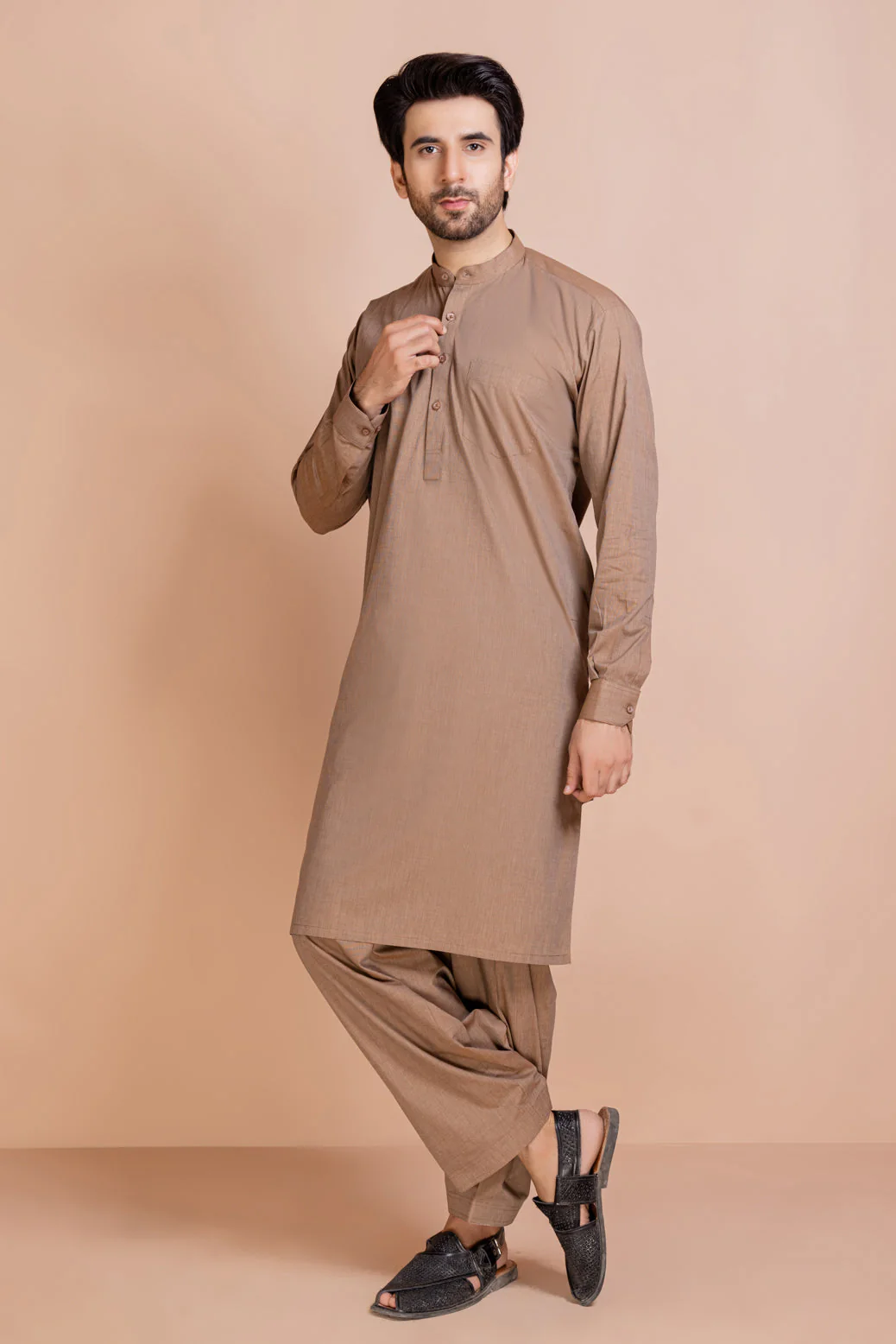 W-BROWN-BLENDED-SHALWAR SUIT (GSBB22-005) - Image 3