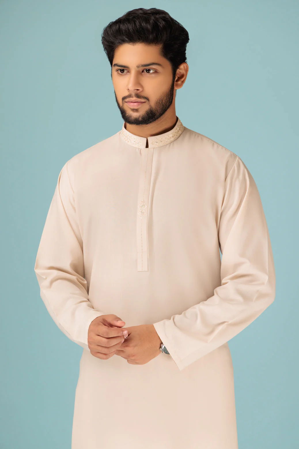 W-CREAM-BLENDED-KURTA SHALWAR - (KSRB23-034) - Image 2