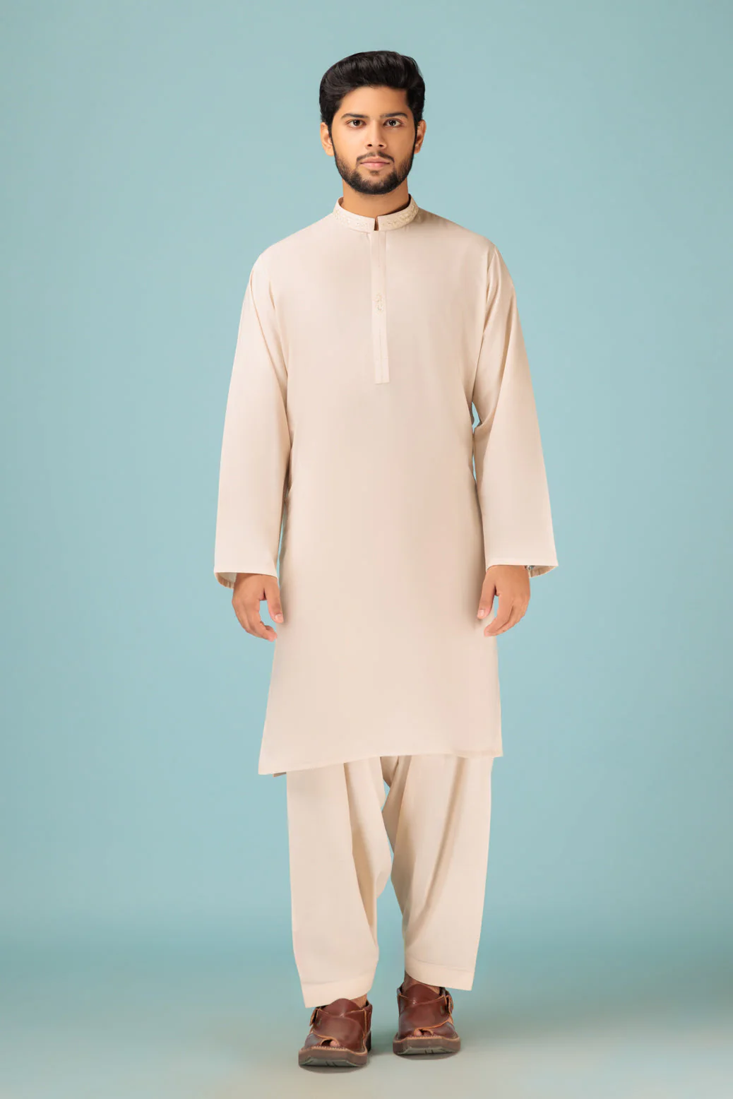 W-CREAM-BLENDED-KURTA SHALWAR - (KSRB23-034) - Image 3