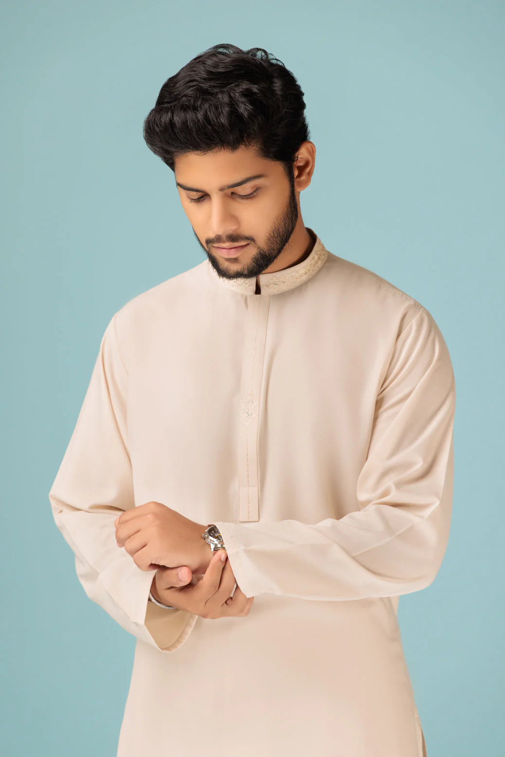 W-CREAM-BLENDED-KURTA SHALWAR - (KSRB23-034) - Image 4