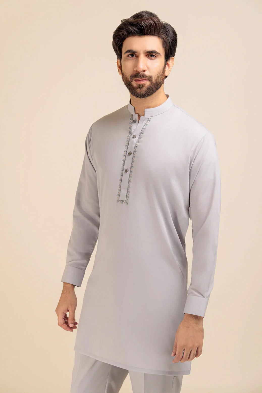 W-GREY-BLENDED-KURTA PAJAMA TROUSER - (KSB23-021) - Image 3