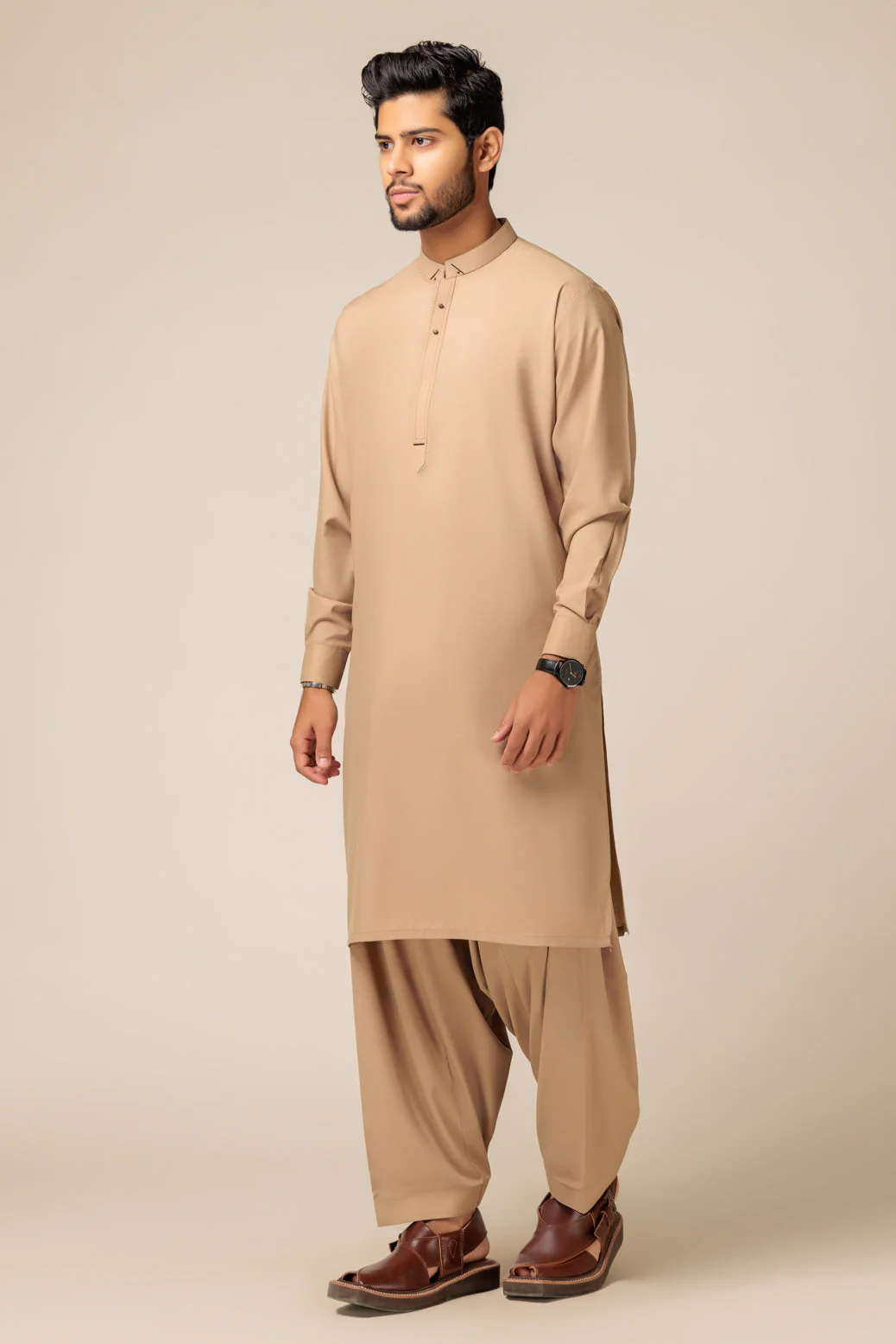 W-WHEAT-BLENDED-KURTA SHALWAR - (KSRS23-082) - Image 2