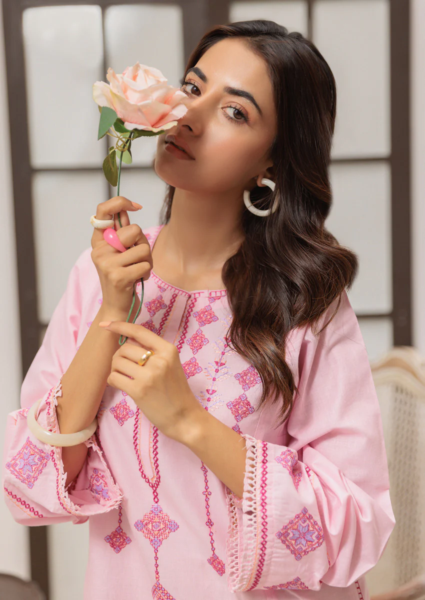 Pink-Cambric-1 Piece (W25DE1007) - Image 3