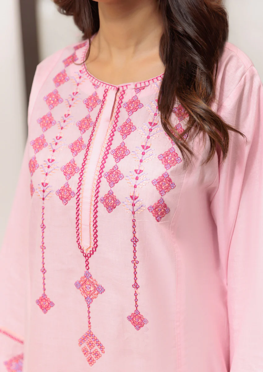 Pink-Cambric-1 Piece (W25DE1007) - Image 5