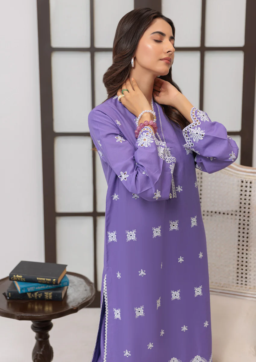 Purple-Chikankari-2 Piece (W25DE2032) - Image 3
