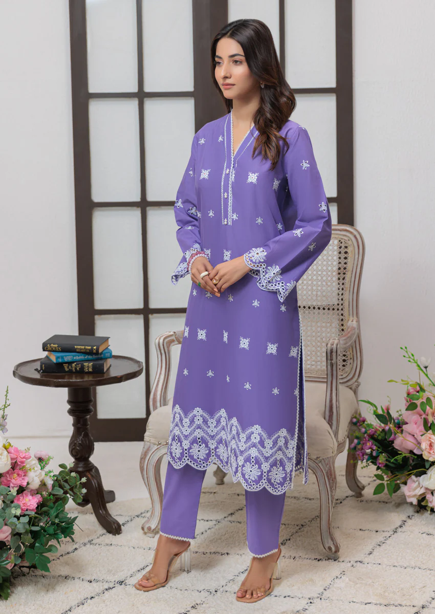Purple-Chikankari-2 Piece (W25DE2032) - Image 4