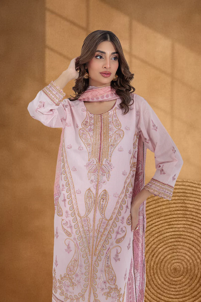 Pink-Cotton Net-3 Piece (W25FE3001) - Image 4
