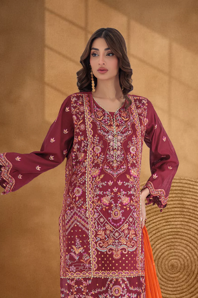 Red-Cotton Net-3 Piece (W25FE3005) - Image 3