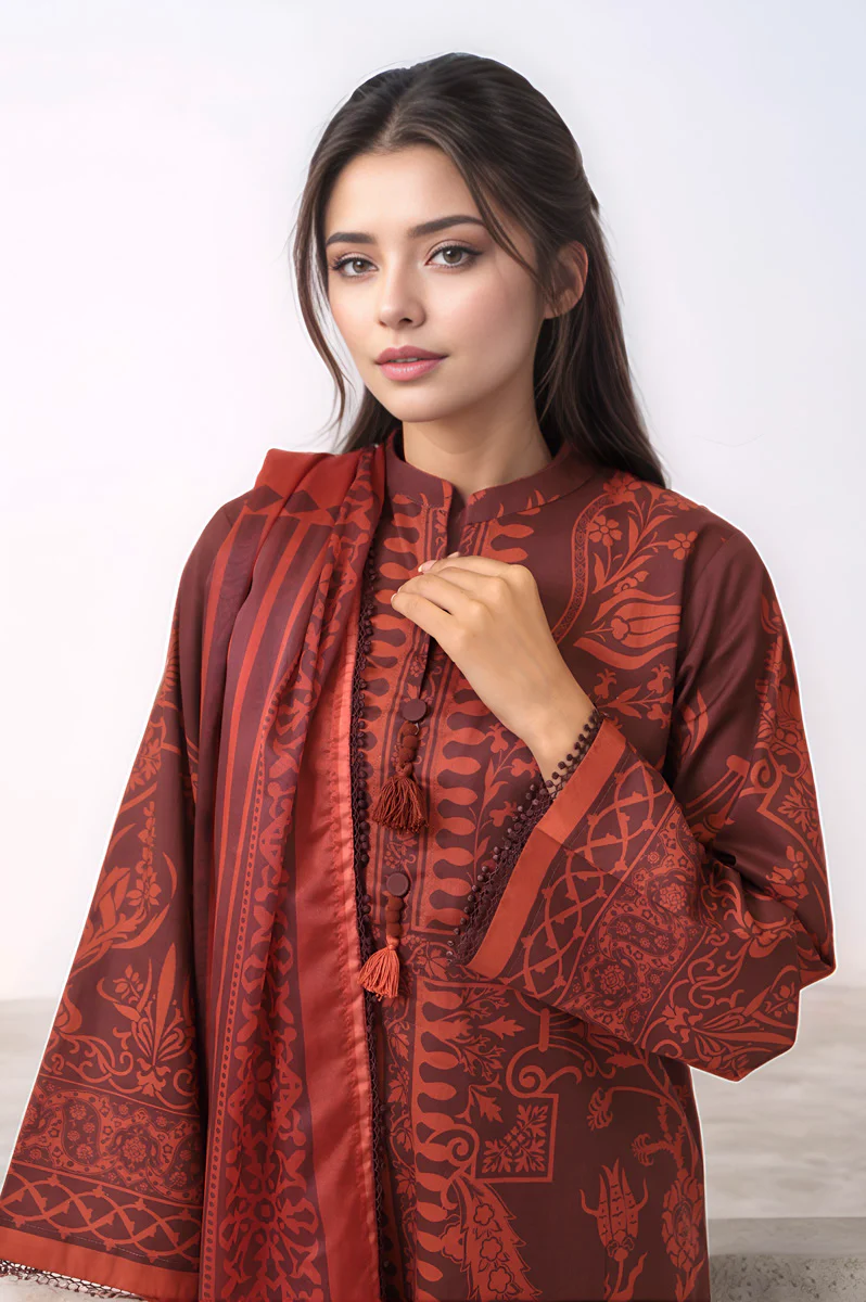 Brown-Cambric-3 Piece (W25P3023) - Image 4