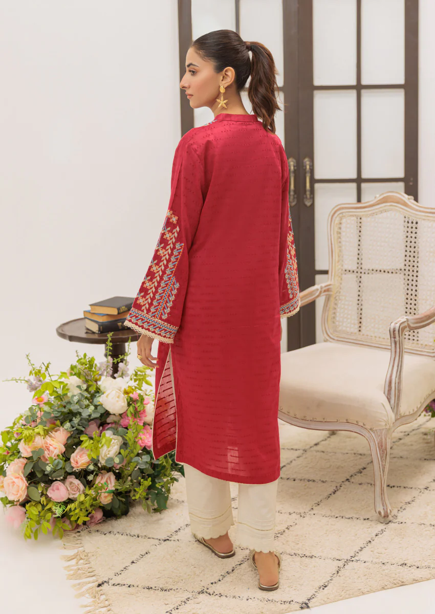 Red-Jacquard-1 Piece (W25SE1013) - Image 2