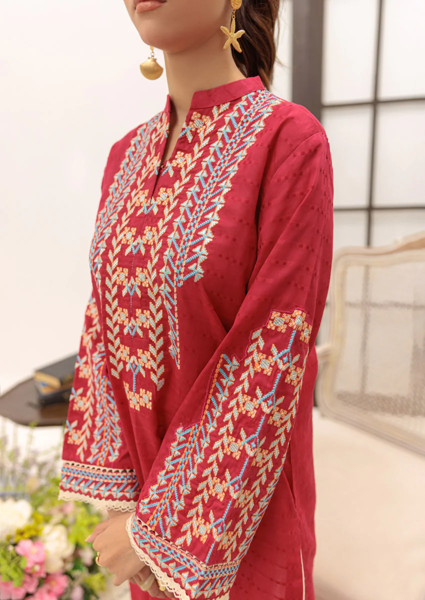 Red-Jacquard-1 Piece (W25SE1013) - Image 4