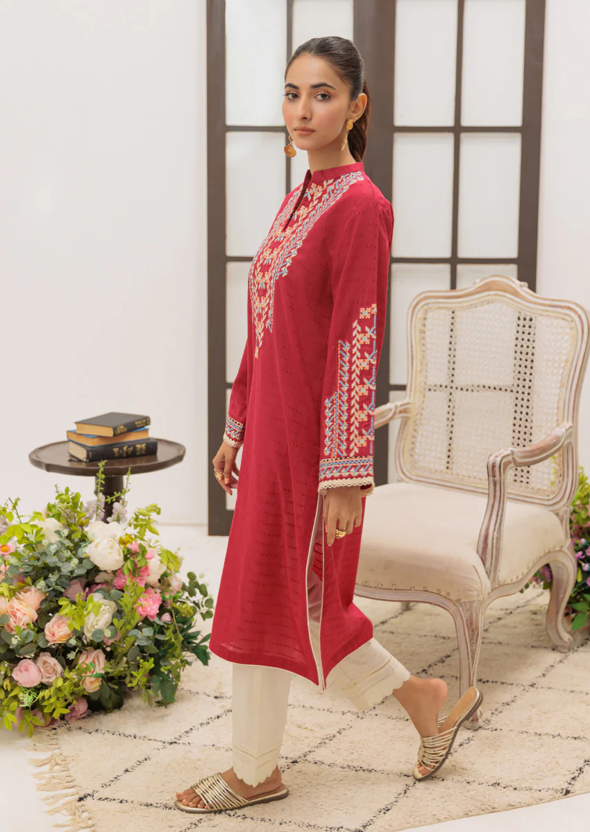 Red-Jacquard-1 Piece (W25SE1013) - Image 5