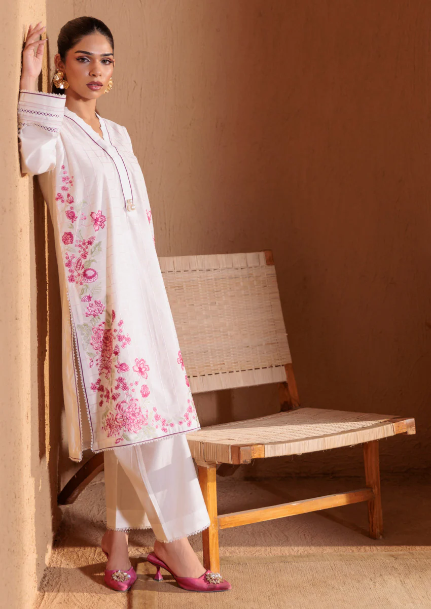 White-Cotton Silk-2 Piece (W25SE2014) - Image 3
