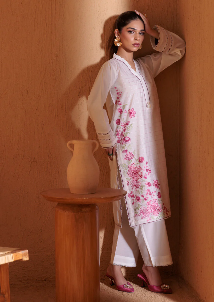 White-Cotton Silk-2 Piece (W25SE2014) - Image 6
