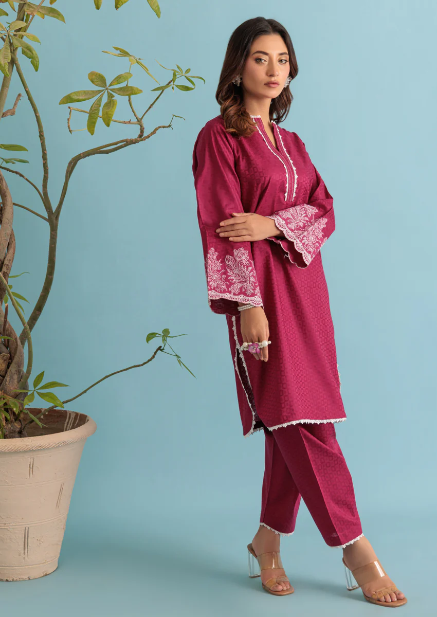 Pink-Jacquard-2 Piece (W25SE2065) - Image 4