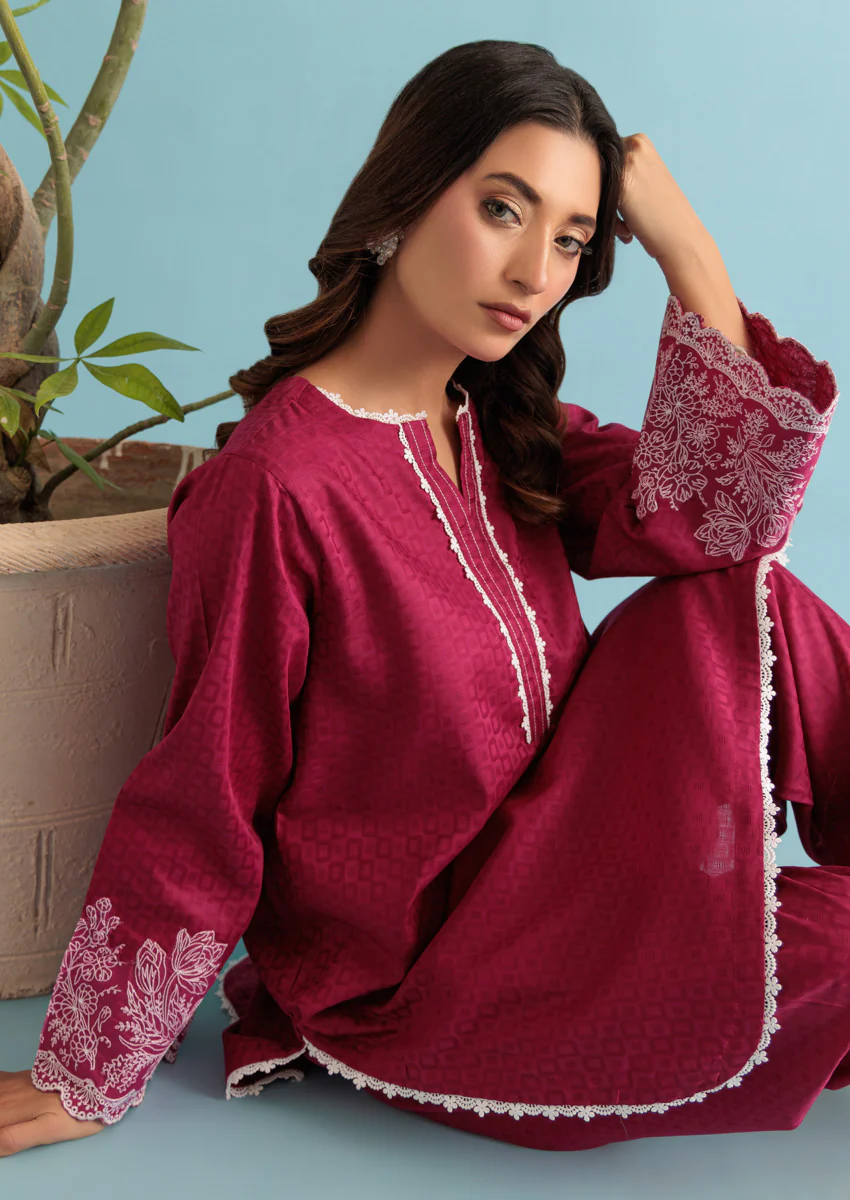 Pink-Jacquard-2 Piece (W25SE2065) - Image 5