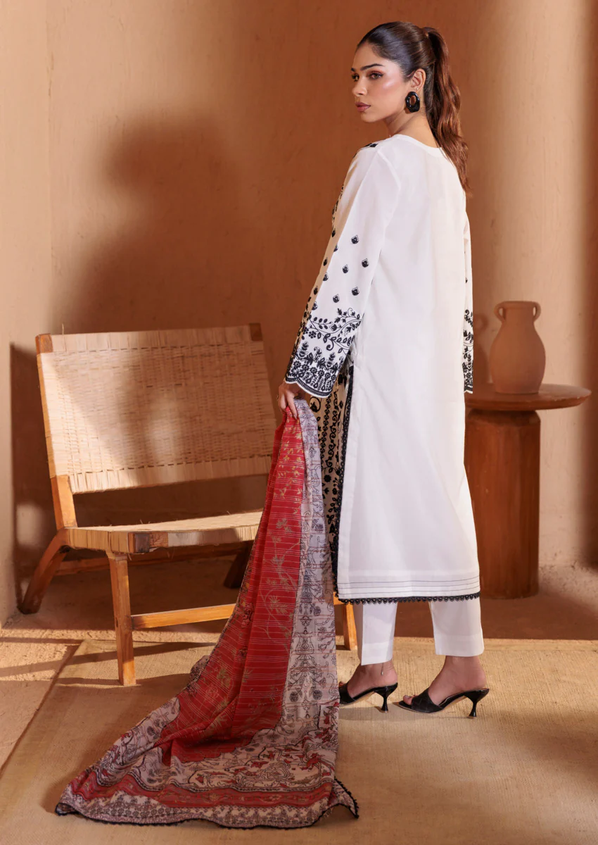 White-Cotton Silk-3 Piece (W25SE3002) - Image 2