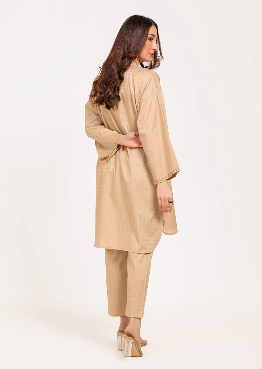 Beige-Jacquard-2 Piece (W25SL2031) - Image 2