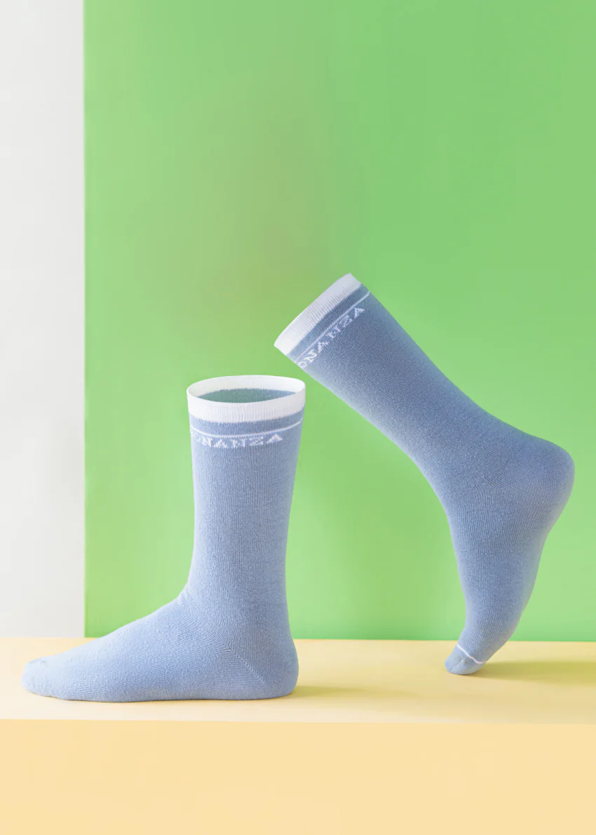 Blue Mid Calf Socks (WCMB3) - Image 2