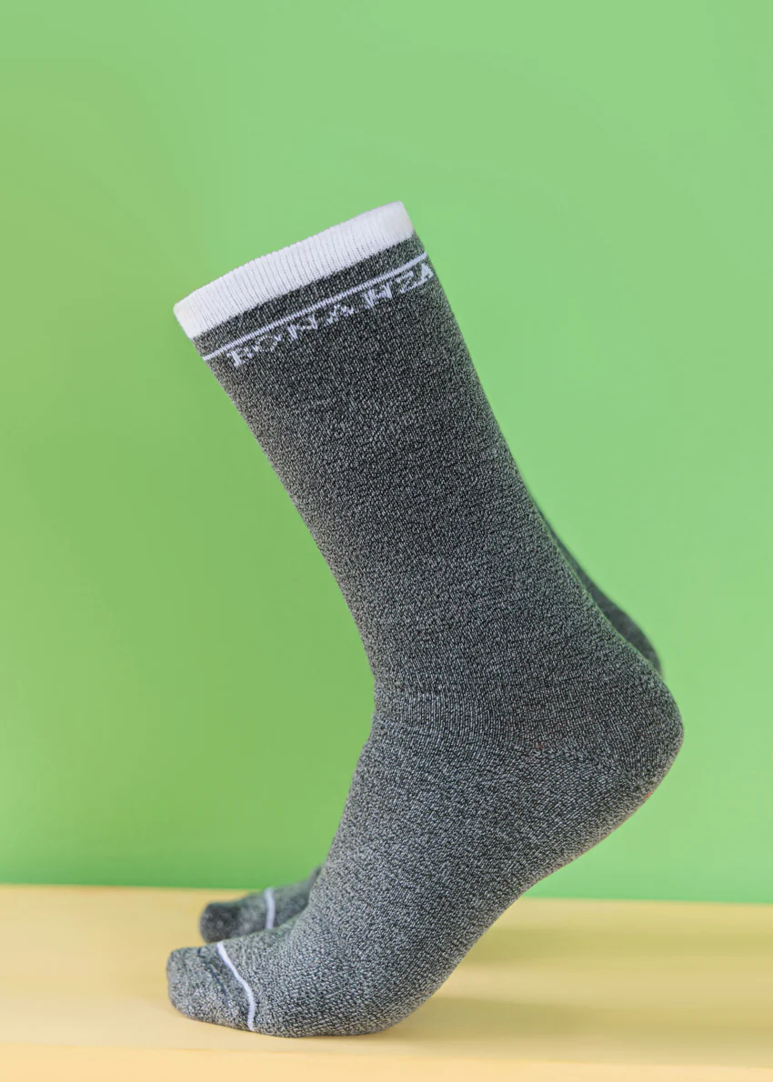 Grey & White Mid Calf Socks (WCMG1) - Image 3