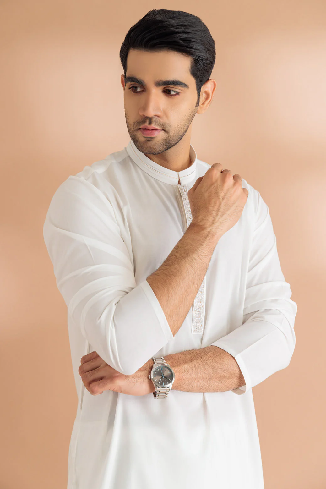 WHITE-BLENDED-KURTA SHALWAR - (KSRS24-001) - Image 3