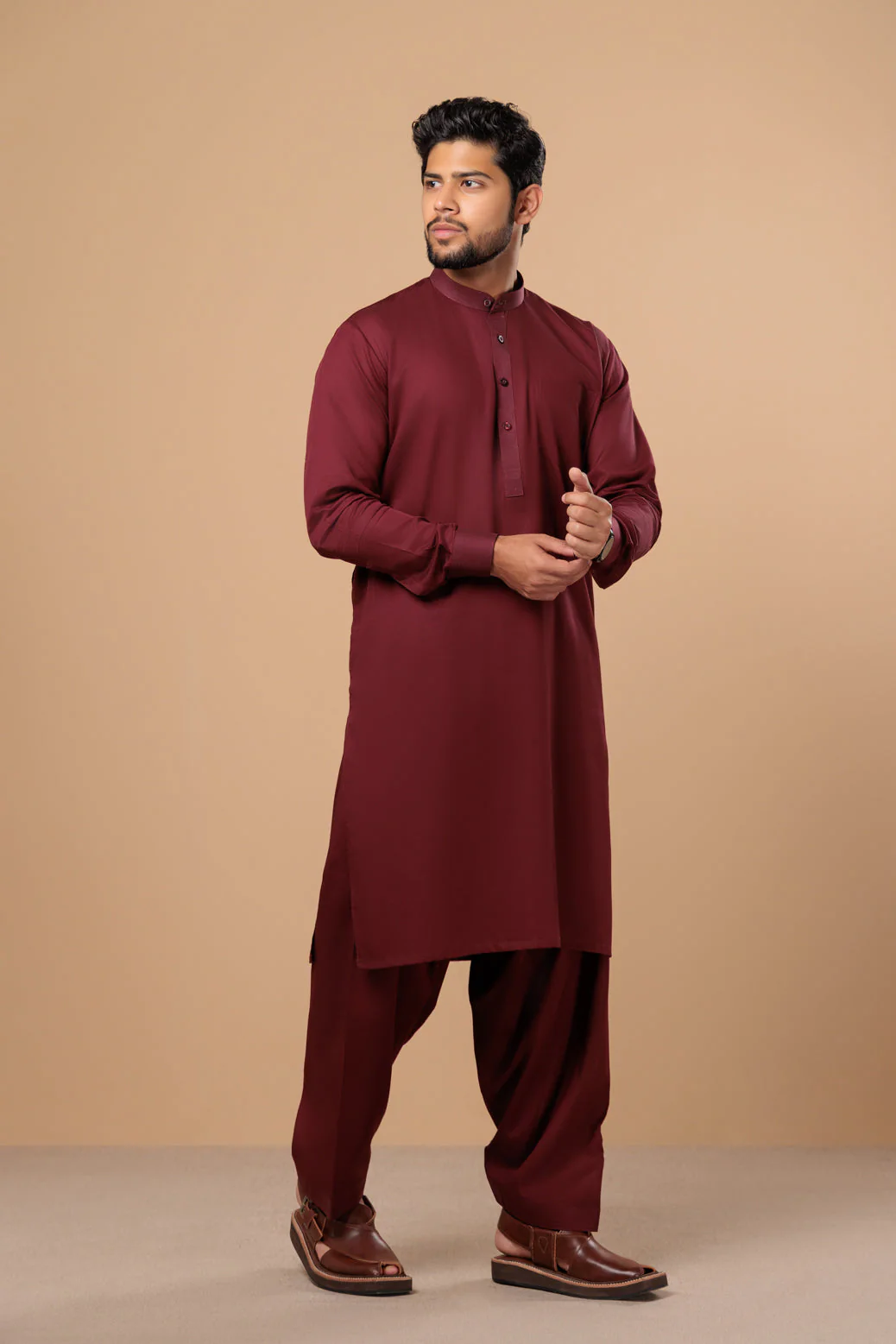 WHITE-BLENDED-SHALWAR SUIT- (GSBS23-008) - Image 3