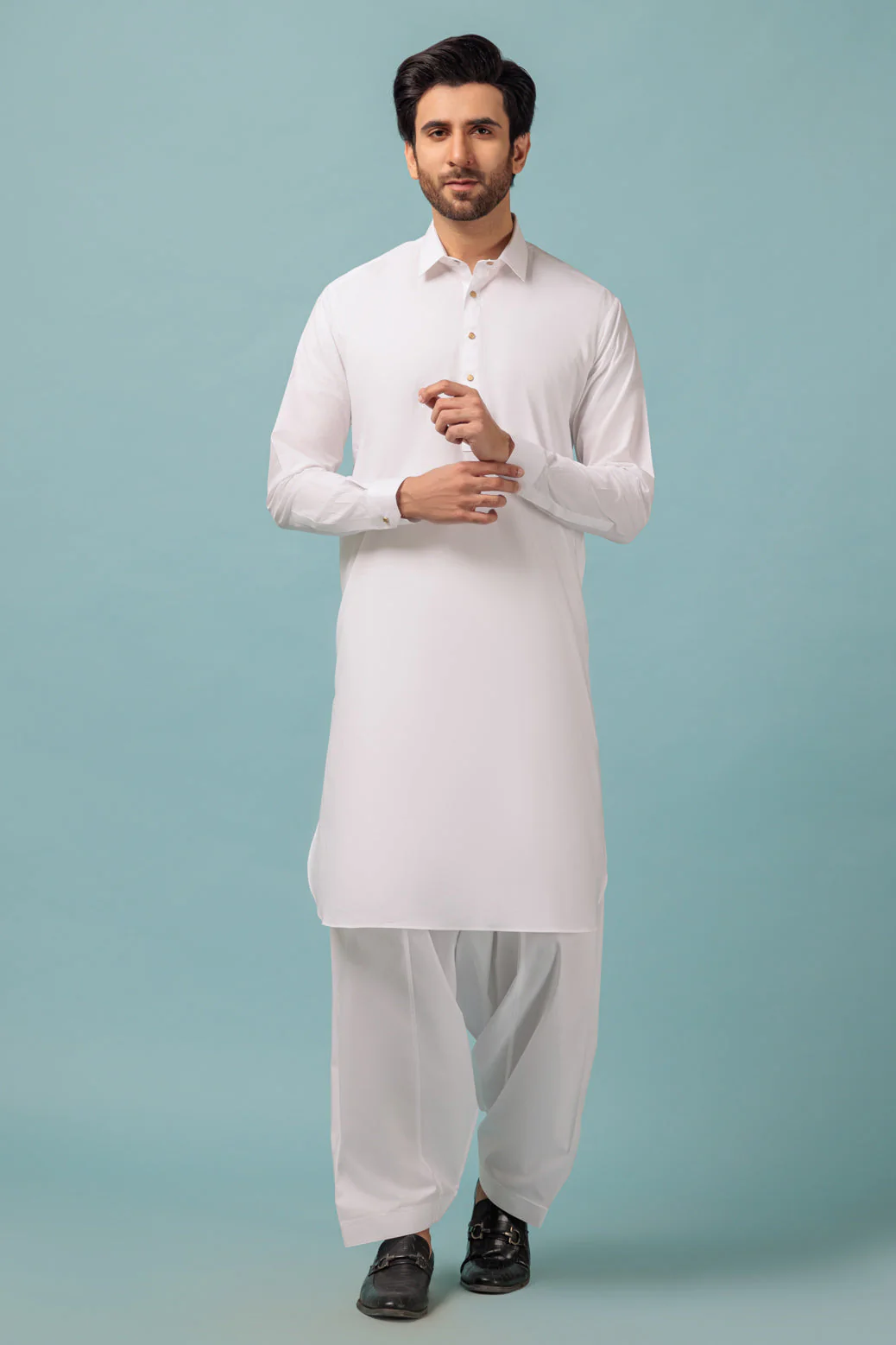 WHITE-BLENDED-SHALWAR SUIT - (GSSW23-005) - Image 3