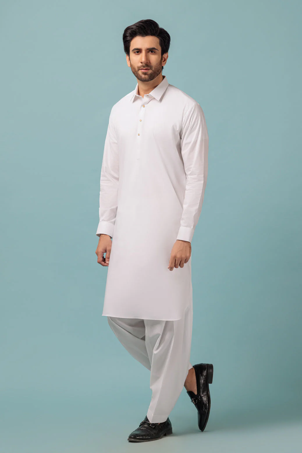 WHITE-BLENDED-SHALWAR SUIT - (GSSW23-005) - Image 4