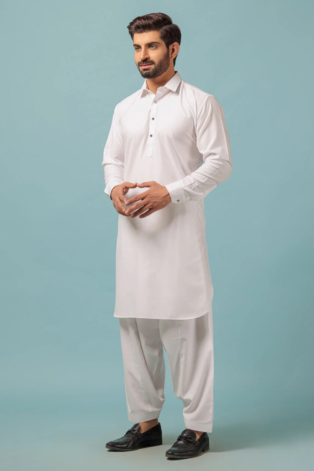 WHITE-BLENDED-SHALWAR SUIT - (GSSW23-022) - Image 3
