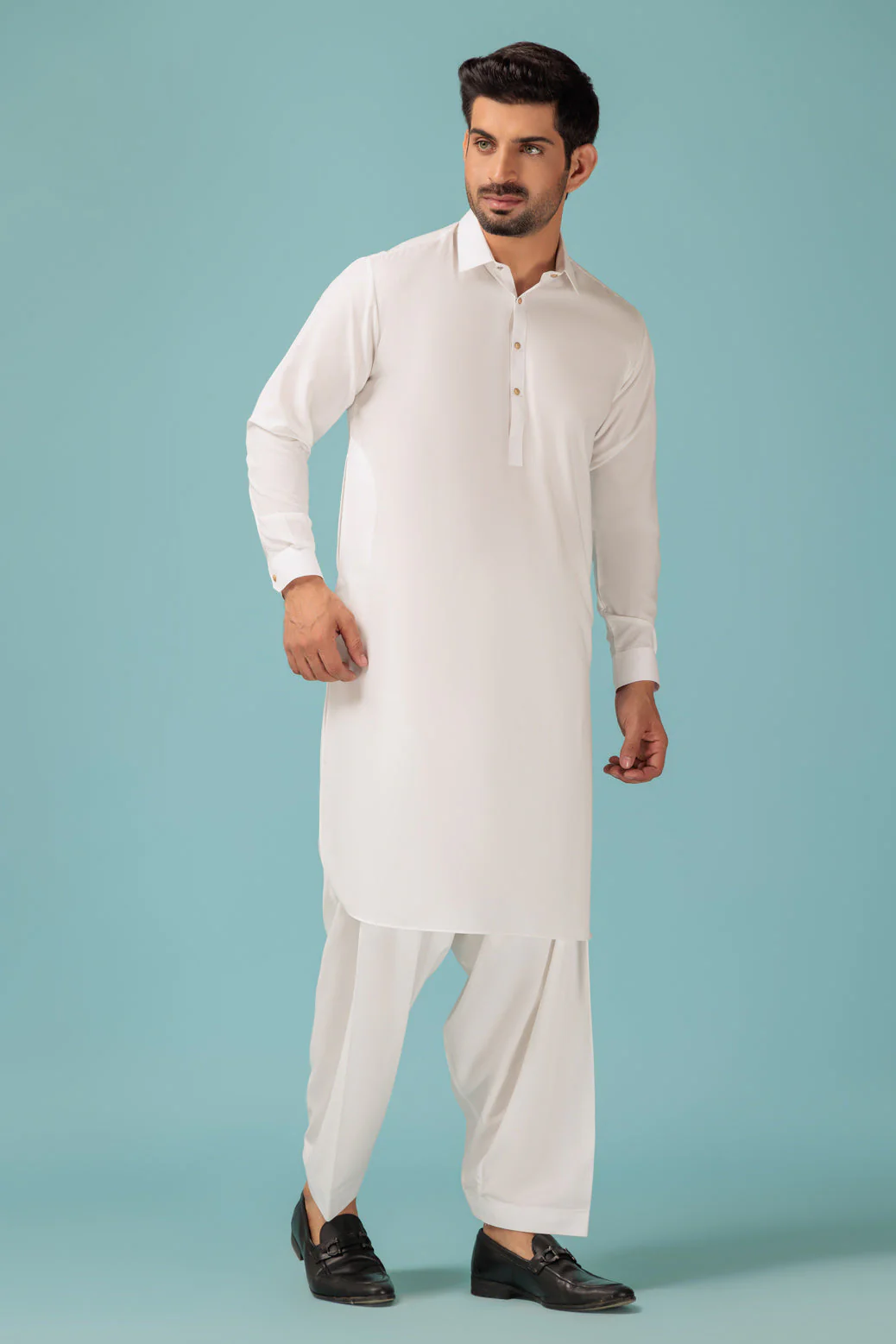 WHITE-BLENDED-SHALWAR SUIT - (GSSW23-061) - Image 2