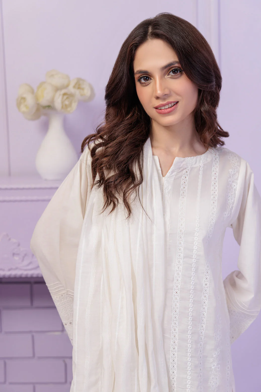 WHITE-CAMBRIC-3 PIECE (2S24K3P012) - Image 2