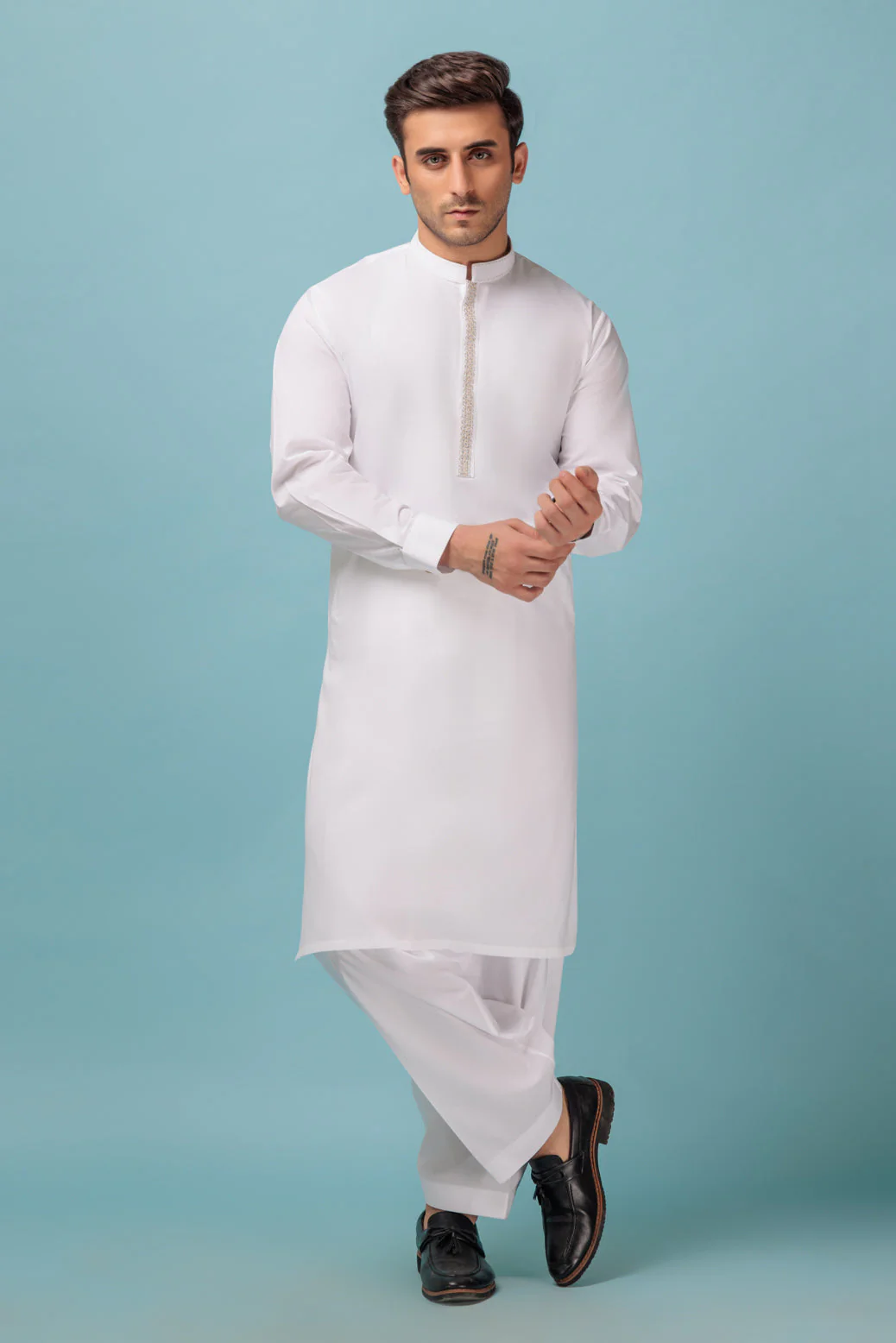 WHITE-COTTON-KURTA SHALWAR - (KSRW23-005) - Image 2